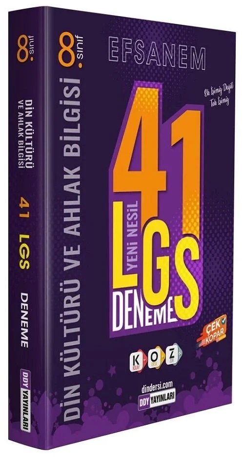 DDY 8.Sınıf LGS Din Kültürü ve Ahlak Bilgisi Efsane 41 Deneme