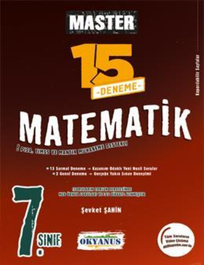  OKYANUS 7 Sınıf Master 15 Matematik Denemesi | OKYANUS YAYINLARI BAYİLİK 70704 | 9786059565806 