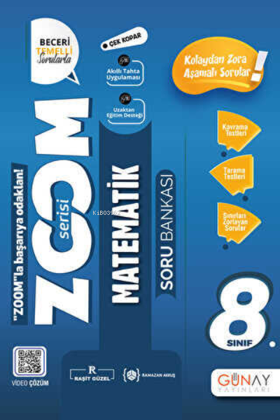  Günay 8 Sınıf Zoom Serisi Matematik Soru Bankası | Günay Yayınları (71529) | 9786258331257 