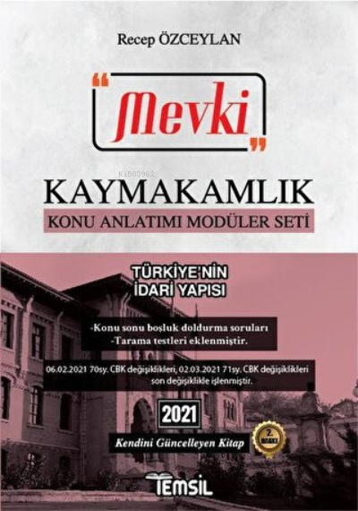 2021 Mevki Kaymakamlık Konu Anlatımı Modüler Seti - Türkiye'nin İdari Yapısı