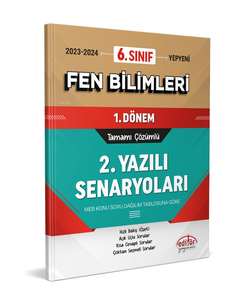  6 Sınıf Fen Bi̇li̇mleri̇ 1 Dönem Ortak Sınavı 2 Yazılı Senaryoları Tamamı Çözümlü | 6 Sınıf Fen Bi̇li̇mleri̇ 1 Dönem Ortak Sınavı 2 Yazılı Senaryoları Tamamı Çözümlü | Kolektif | Turgut Meşe | Editör Yayınevi | 9786052806012 