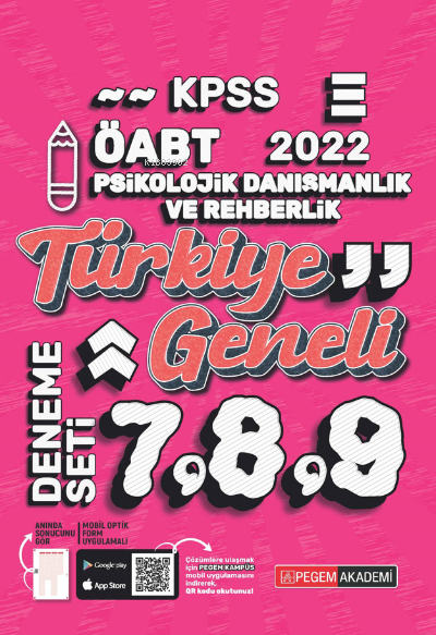  2022 KPSS ÖABT Psikolojik Danışma ve Rehberlik Türkiye Geneli 789 (3lü Deneme) | 2022 KPSS ÖABT Psikolojik Danışma ve Rehberlik Türkiye Geneli 789 (3lü Deneme) | Kolektif | Pegem Akademi Yayıncılık | 9780202148922 