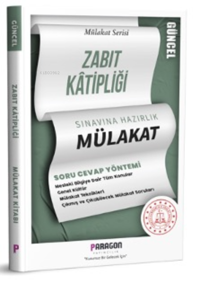  Zabıt Kâtipliği Mülakat Kitabı | Kolektif | Paragon Yayınları | 9786257013918 | 