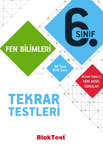  6Sınıf Bloktest Fen Bilimleri Tekrar Testleri | Kolektif | Bloktest Yayınları | 9786052197912 | 