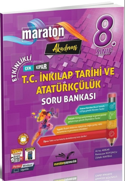  Maraton Yayıncılık Maraton Akademi 8Sınıf Etkinlikli TC İnkılap ve Atatürkçülük Soru Bankası | Kolektif | Maraton Yayıncılık | 9786257225045 | 