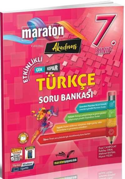 Maraton Yayıncılık Maraton Akademi 7.Sınıf Etkinlikli Türkçe Soru Bankası