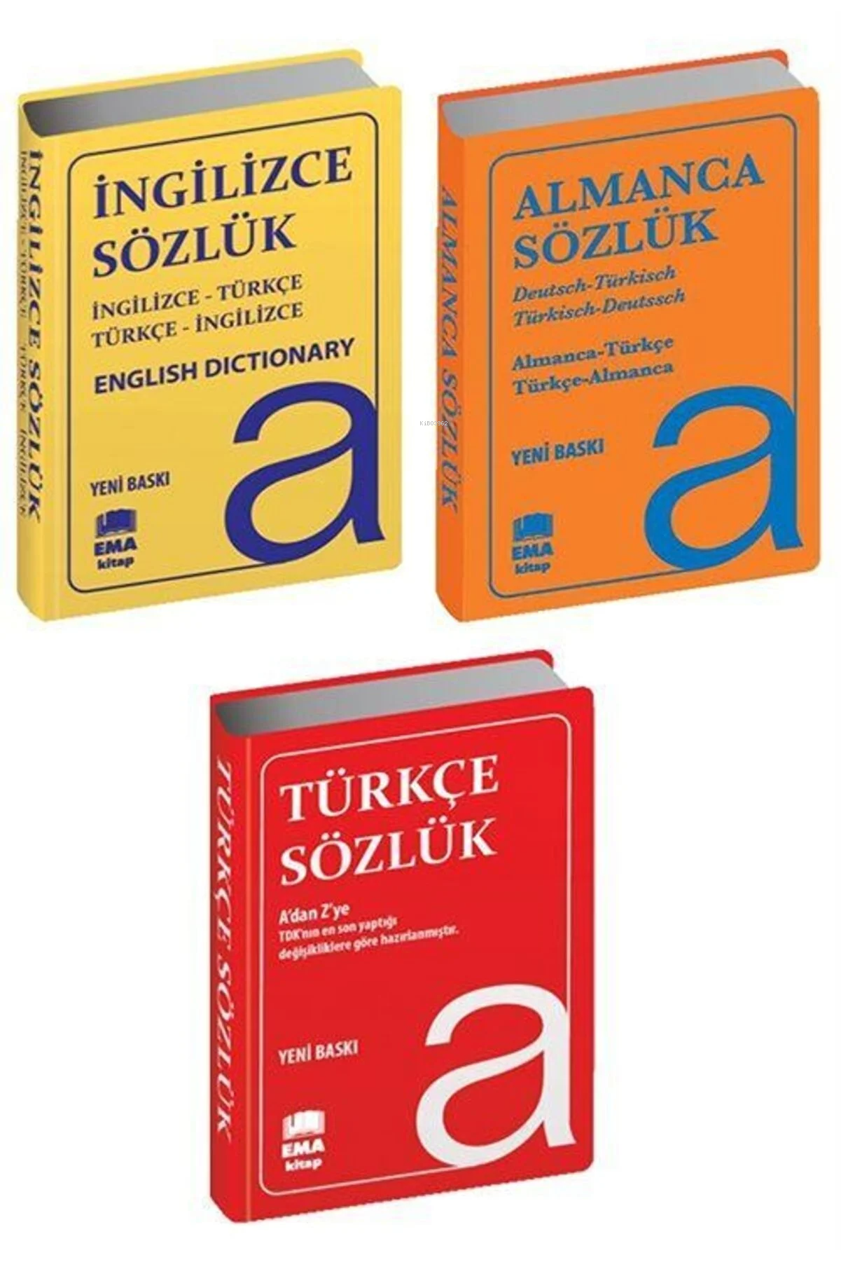 Almanca Ingilizce Türkçe Sözlükler (3 Kitap Set Biala Kapak)