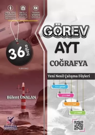  Armada Görev Yks Ayt Coğrafya Yeni Nesil Çalışma Föyleri (36 Hafta) | Bülent Ünalan | Armada Yayınları (Sınav) | 9786057181138 | 