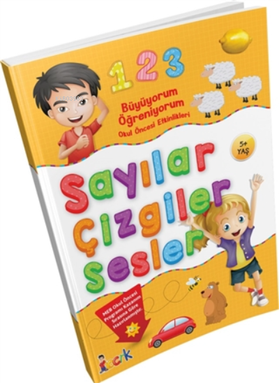  Büyüyorum Öğreniyorum Okul Öncesi Etkinlikleri Sayılar Çizgiler Sesler | Kolektif | Bıcırık Yayınları | 9786051836102 | 