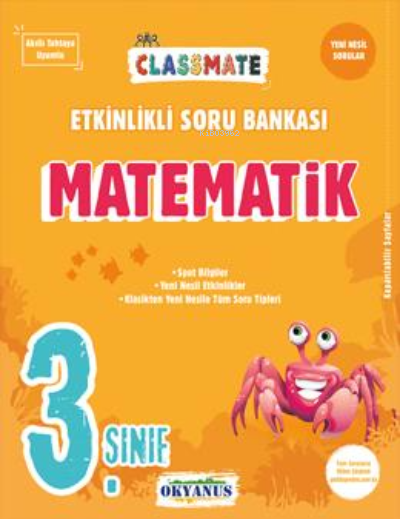  3 Sınıf Classmate Matematik Etkinlikli Soru Bankası | 3 Sınıf Classmate Matematik Etkinlikli Soru Bankası | Kolektif | Okyanus Yayınları (Hazırlık) | 9786057832986 