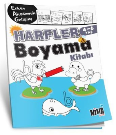 Harfler Boyama Kitabı 4-6 Yaş - Erken Akademik Gelişim