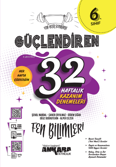 6. Sınıf Güçlendiren 32 Haftalık Fen Bilimleri Kazanım Denemeleri