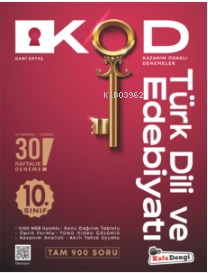  10 Sınıf KOD Türk Dili ve Edebiyatı Haftalık Sarmal Deneme 30 Haftalık | 10 Sınıf KOD Türk Dili ve Edebiyatı Haftalık Sarmal Deneme 30 Haftalık | Kolektif | Kafa Dengi | 9786259992006 
