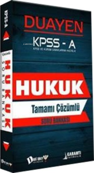 KPSS A Grubu Duayen Hukuk Tamamı Çözümlü Soru Bankası Dahi Adam Yayınları