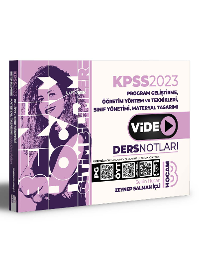  2023 KPSS Eğitim Bilimleri Program Geliştirme Öğretim Yöntem ve Teknikleri Video Ders Notları | 2023 KPSS Eğitim Bilimleri Program Geliştirme Öğretim Yöntem ve Teknikleri Video Ders Notları | Zeynep Salman İçli | Benim Hocam Yayınları | 9786258263091 