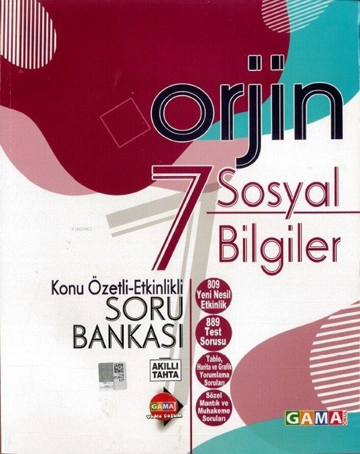 Gama Yayınları 7. Sınıf Orjin Sosyal Bilgiler Konu Özetli Etkinlikli Soru Bankası