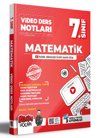  2023 7sınıf Matematik Video Ders Notları (Konu Anlatımı) | 2023 7sınıf Matematik Video Ders Notları (Konu Anlatımı) | Serdar Sanar | Benim Hocam Yayınları | 9786258161687 