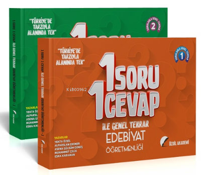  Akademi ÖABT Türk Dili ve Edebiyatı Öğretmenliği 1 Soru 1 Cevap ile Genel Tekrar Seti | Yekta Özdil | Özdil Akademi | 9786057039279 | 
