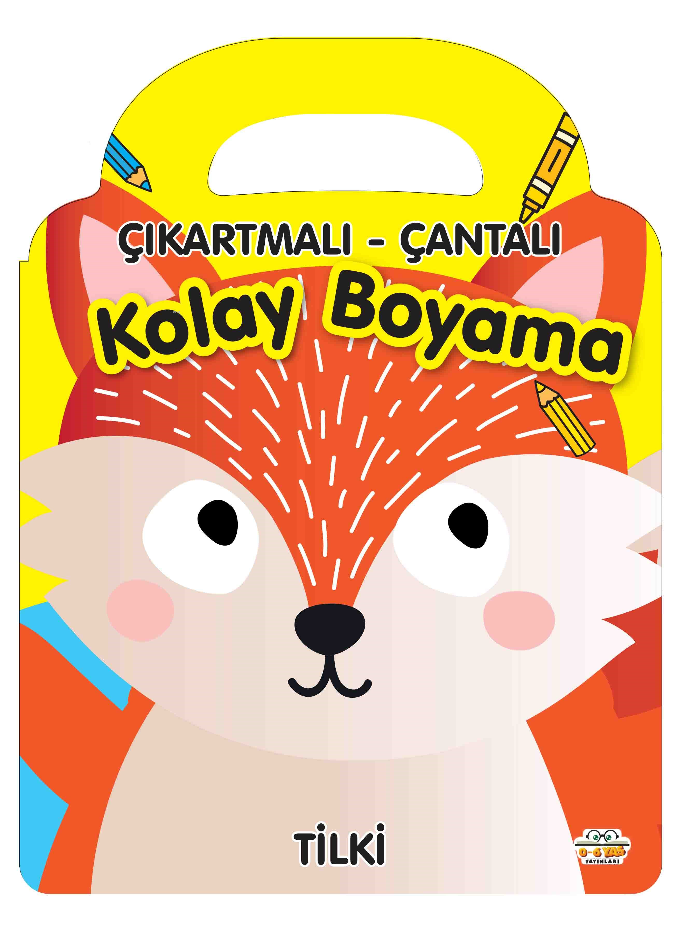 Çıkartmalı Çantalı Kolay  Boyama - Tilki