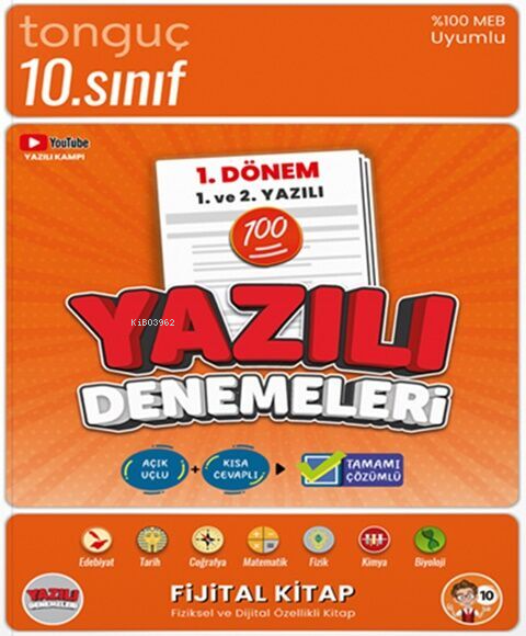 Tonguç Akademi 10. Sınıf Yazılı Denemeleri 1. Dönem 1 ve 2. Yazılı