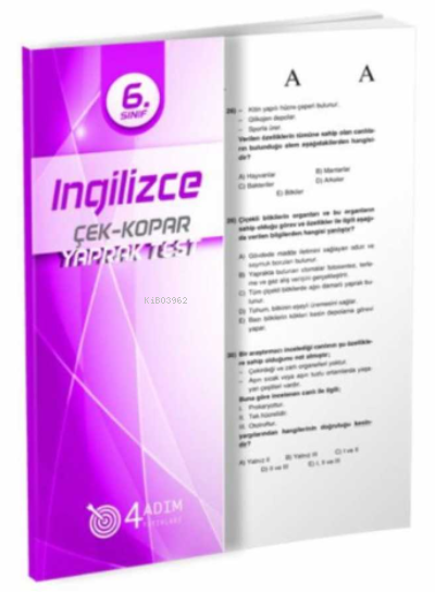  4 Adım 6 Sınıf İngilizce Yaprak Test | Komisyon | Doğru Orantı Yayınları(Hazırlık) | 9786052570456 | 