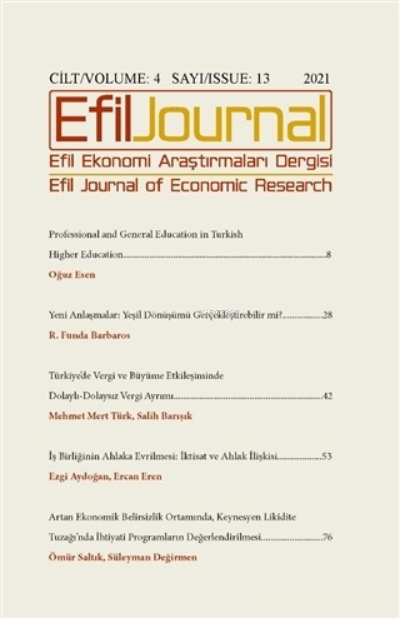  Efil Ekonomi Araştırmaları Dergisi Cilt 4 Sayı 13 2021 | Efil Ekonomi Araştırmaları Dergisi Cilt 4 Sayı 13 2021 | Kolektif | Ömer Faruk Çolak | Efil Journal Dergisi | 2619958015134 