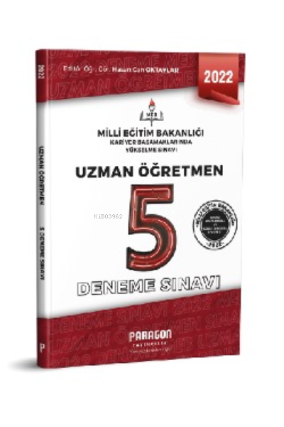  Uzman Öğretmen 5 Deneme Sınavı | Hasan Can Oktaylar | Paragon Yayınları | 9786257013956 | 