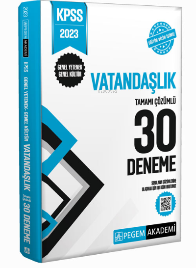 Pegem 2023 KPSS Genel Kültür Genel Yetenek Vatandaşlık 30 Deneme