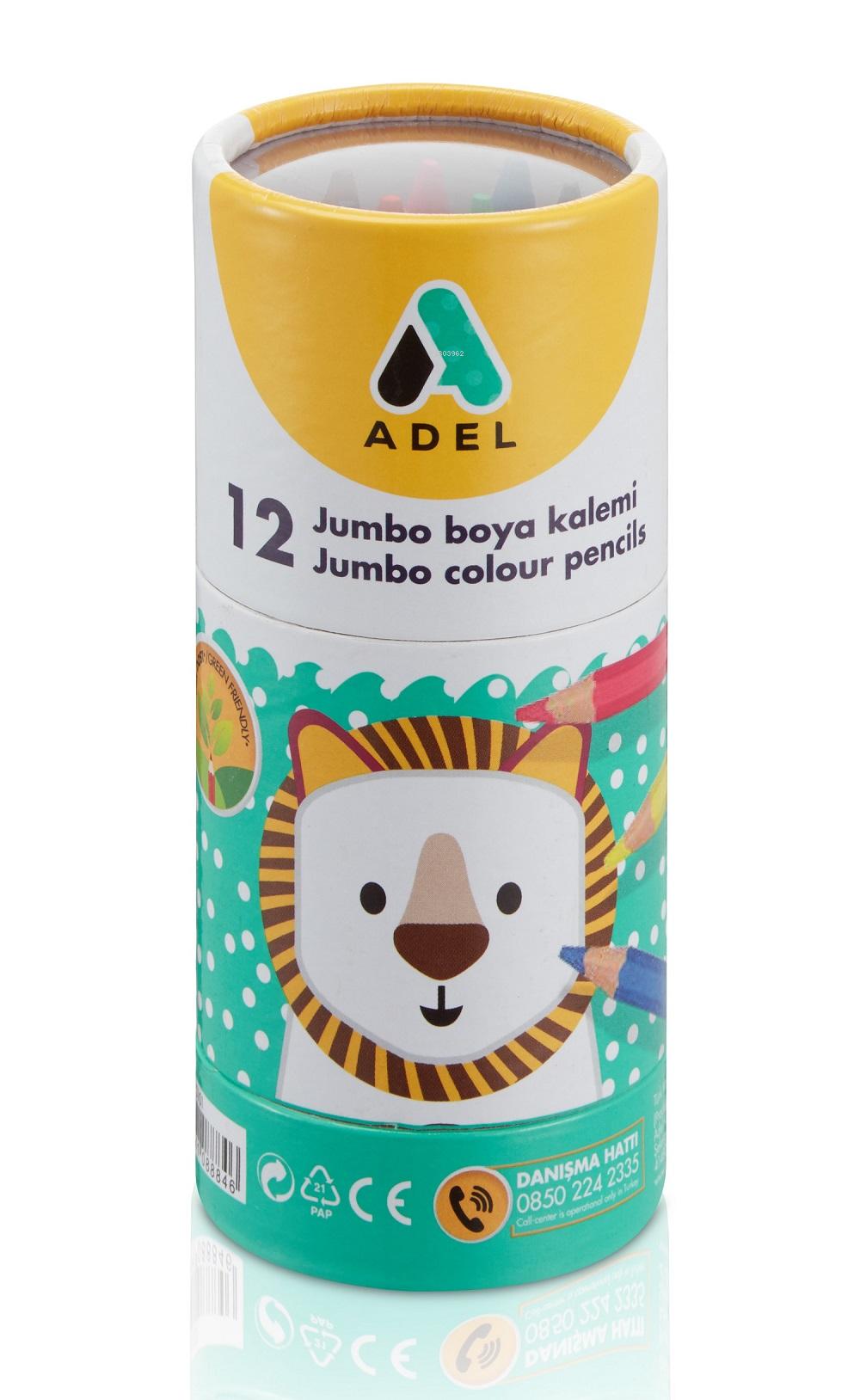  Adel Kuru Boya Jumbo Tüp Yarimboy Krt 12Renk | Adel Kuru Boya Jumbo Tüp Yarimboy Krt 12Renk | Adel | 8690826158430 
