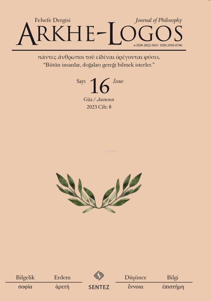 Eser Adı: Arkhe-Logos Felsefe Dergisi 18. Sayı