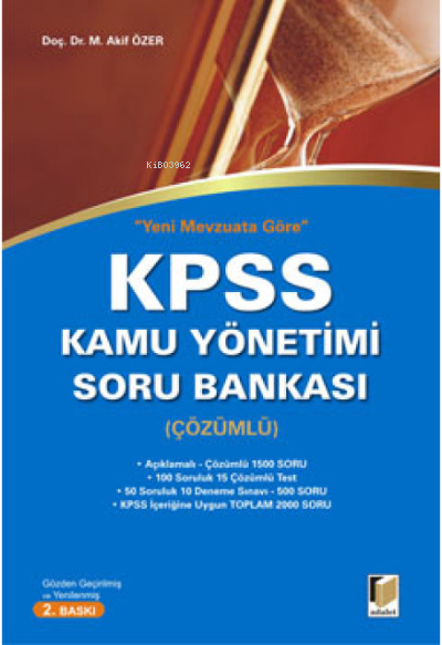  Kpss Kamu Yönetimi Soru Bankası (Çözümlü) | Mehmet Akif Özer | Adalet Yayınevi | 9786055336684 | 