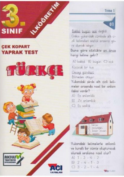 Açı Yayınları 3.Sınıf Türkçe Çek Kopart Yaprak Test
