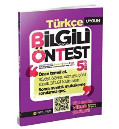  5Sınıf Bilgili Ön Test Türkçe | Kolektif | Sadık Uygun Yayınları | 9786257178051 | 