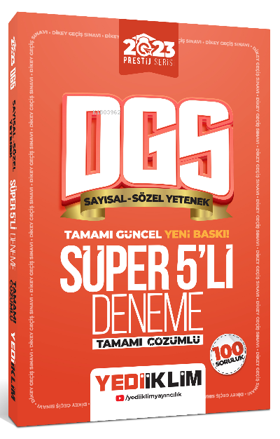 Yediiklim 2023 Dgs Prestij Serisi Dgs Tamamı Çözümlü Süper 5 Deneme