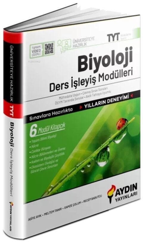 Aydın Yayınları TYT Biyoloji Ders İşleyiş Modülleri