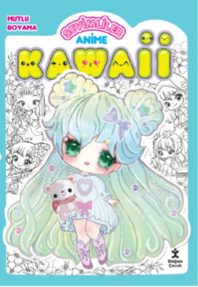 Kawaii Anime Mutlu Boyama 2 Yeşil