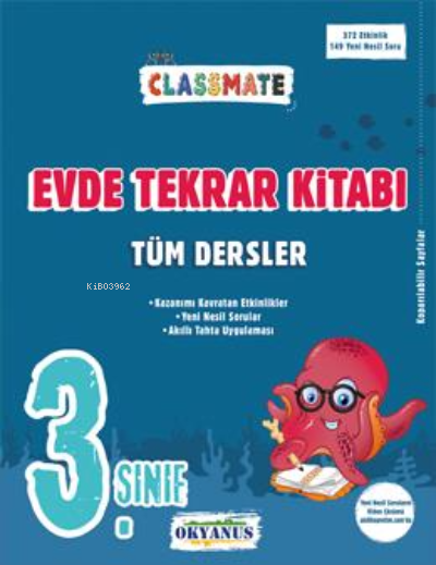  3 Sınıf Classmate Tüm Dersler Evde Tekrar Kitabı | Kolektif | Okyanus Yayınları (Hazırlık) | 9786257434157 