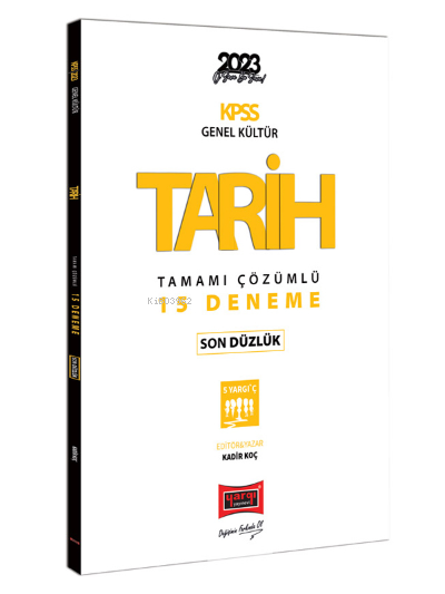  2023 KPSS Tarih Son Düzlük 5 Yargıç Tamamı Çözümlü 15 Deneme | Kadir Koç | Yargı Yayınevi | 9786254212857 | 