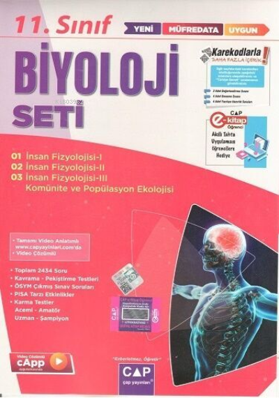  Çap Yayınları 11 Sınıf Anadolu Biyoloji Seti | Kolektif | Çap Yayınları | 9786258139990 | 