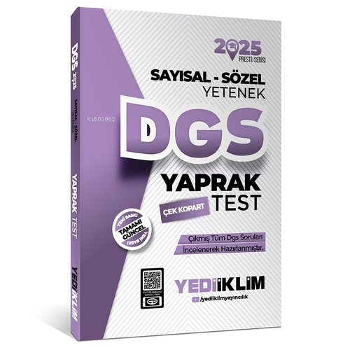  2025 DGS Sayısal Sözel Yetenek Çek Kopart Yaprak Test | 2025 DGS Sayısal Sözel Yetenek Çek Kopart Yaprak Test | Kolektif | Yedi İklim Yayıncılık | 9786254316289 
