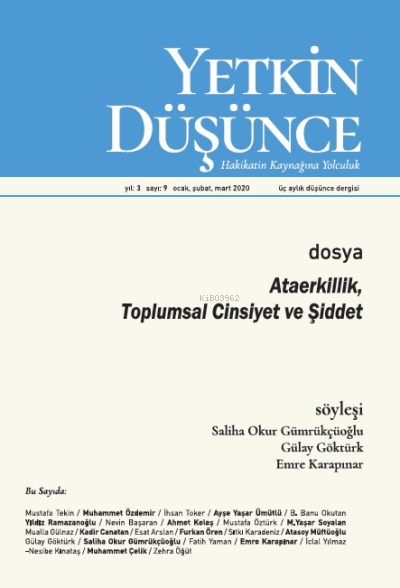 Yetkin Düşünce Sayı 9 - Ataerkillik, Toplumsal Cinsiyet ve Şiddet
