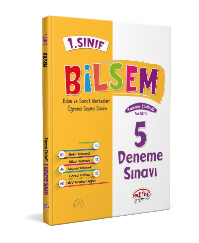 EDİTÖR 1. Sınıf Bilsem Tamamı Çözümlü 5 Fasikül Deneme Sınavı