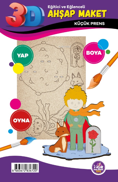  3D Ahşap Maket – Küçük Prens | Mor Kelebek | 8683672836720 | 