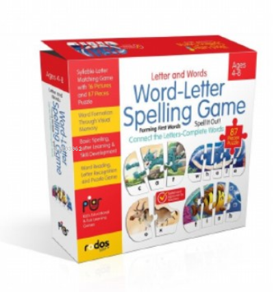 Letter and Words - Word- Letter Spelling Game - Forming First Words - 87 Pieces Puzzle - Ages 4-8