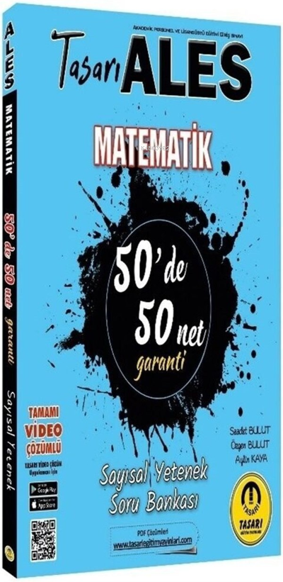 2022 ALES Matematik 50 de 50 Net Sayısal Yetenek Soru Bankası Video Çözümlü Tasarı Yayınları