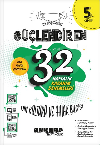 5.Sınıf Güçlendiren 32 Haftalık Din Kültürü ve Ahlak Bilgisi Kazanım Denemeleri