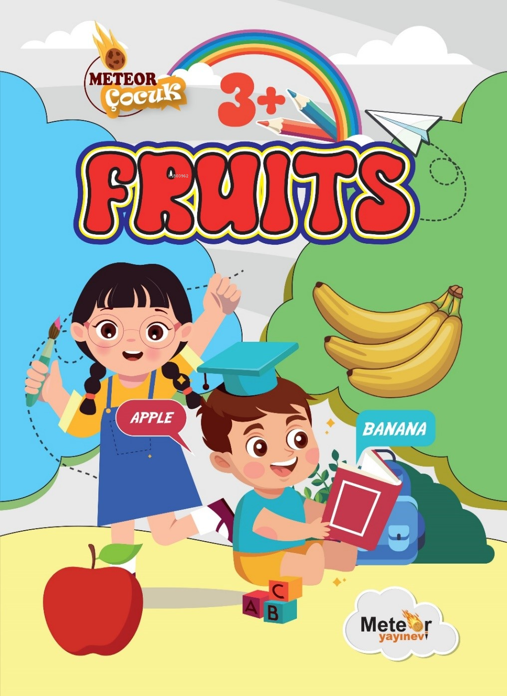  Fruits (Meyveler ) Türkçe – İngilizce Boyama Kitabı | Fruits (Meyveler ) Türkçe – İngilizce Boyama Kitabı | Umut Öz | Meteor Yayınevi | 9786259883786 