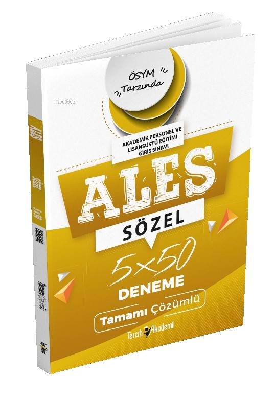  Ales Sözel 5 X50 Denemetamamı Çözümlü | Ales Sözel 5 X50 Denemetamamı Çözümlü | Kolektif | Ethem Bilici | Tercih Akademi | 9786257644686 
