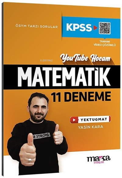  Marka Yayınları KPSS Matematik 11 Deneme | Yasin Kara | Marka Yayıncılık | 9786258476323 | 