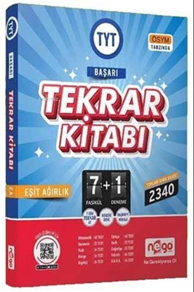 TYT Eşit Ağırlık Başarı Tekrar Kitabı 7 Fasikül 1 Deneme